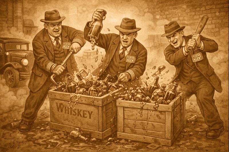 Agent Bust Whiskey Crates Prohibition