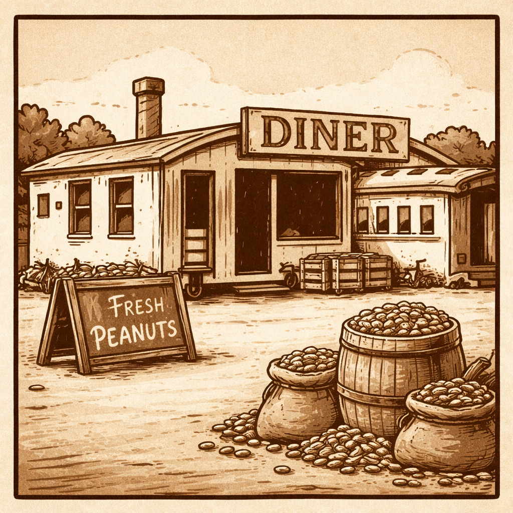 Vintage diner with peanut display